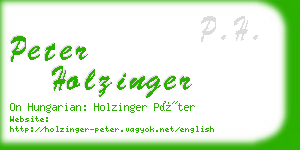 peter holzinger business card